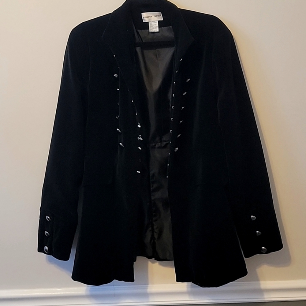 Vintage Bohemian 90s just like Stevie Nick wore velvet long jacket.